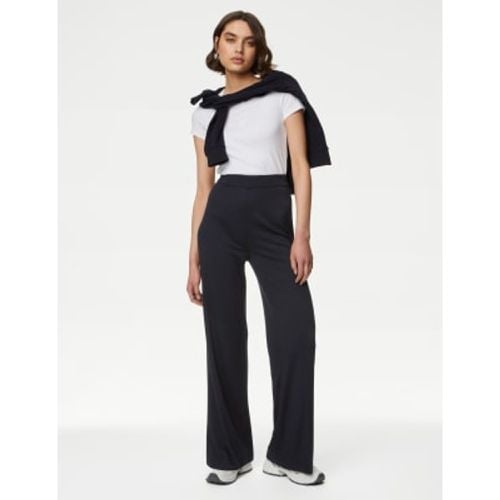 Womens Jersey Wide Leg Trousers with Stretch - - M&S Collection - Modalova