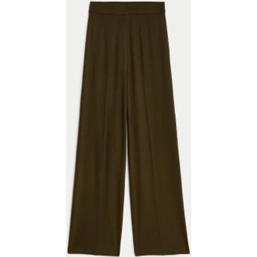 Womens Jersey Wide Leg Trousers with Stretch - - M&S Collection - Modalova