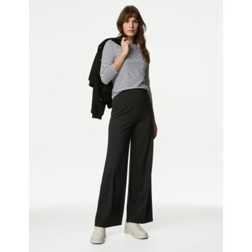 Womens Jersey Wide Leg Trousers with Stretch - - M&S Collection - Modalova