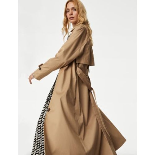 Womens Cotton Rich Belted Longline Trench Coat - - M&S Collection - Modalova