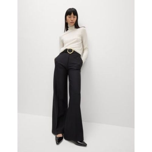 Womens Jersey Seam Detail Wide Leg Trousers - - M&S Collection - Modalova