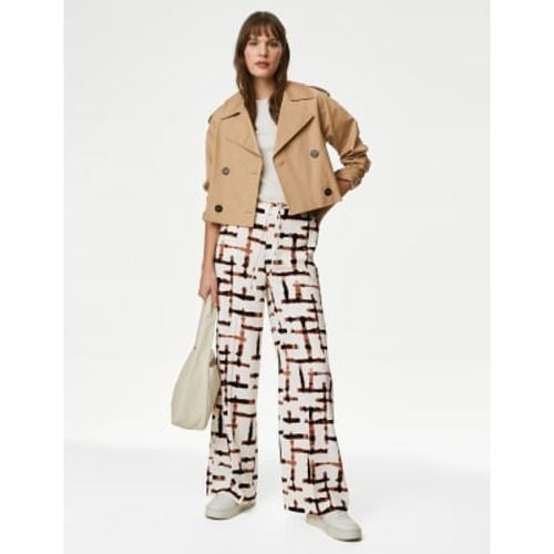 Womens Printed Drawstring Wide Leg Trousers - - M&S Collection - Modalova