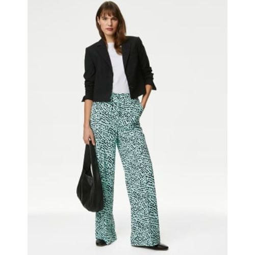 Womens Printed Drawstring Wide Leg Trousers - - M&S Collection - Modalova