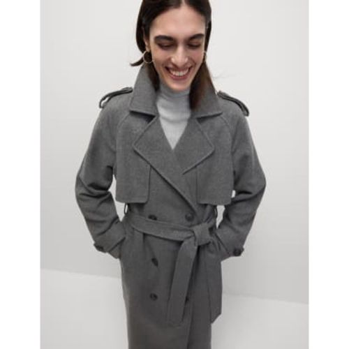 Womens Belted Double Breasted Longline Trench Style Coat - - M&S Collection - Modalova