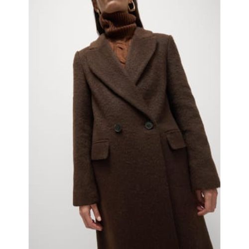 Womens Textured Collared Longline Coat with Wool - M&S Collection - Modalova