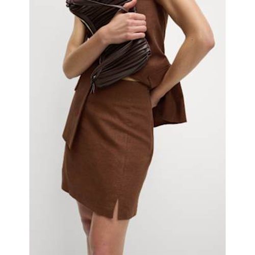 Womens Linen Blend Mini Slip Skirt - M&S Collection - Modalova