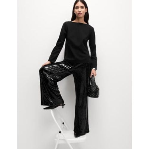 Womens Sequin Wide Leg Trousers - - M&S Collection - Modalova