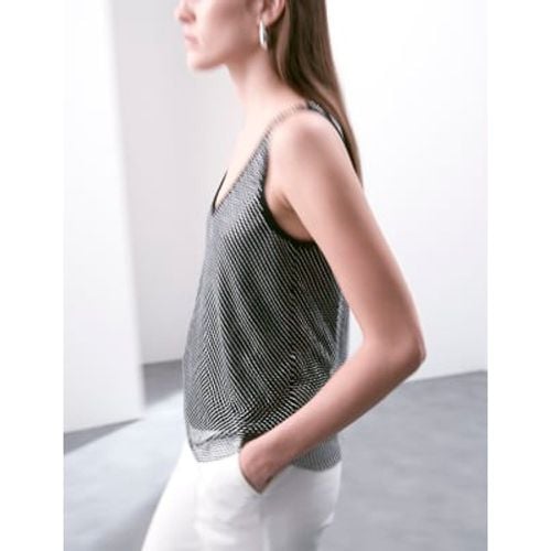 Womens Mesh Embellished Sparkly Scoop Neck Vest - - Autograph - Modalova