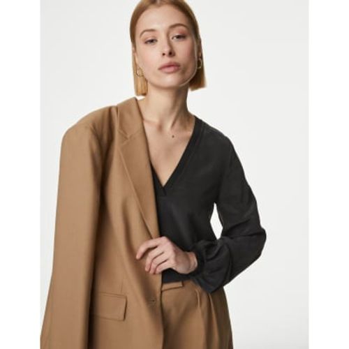 Womens Pure Silk V-Neck Popover Blouse - Autograph - Modalova