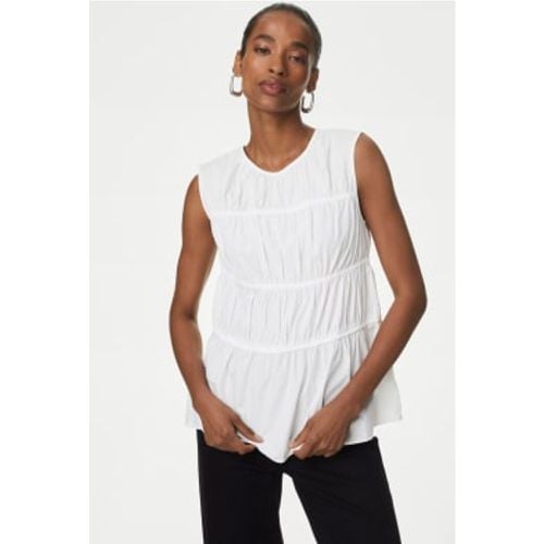 Womens Pure Cotton Shirred Detail Top - - Autograph - Modalova