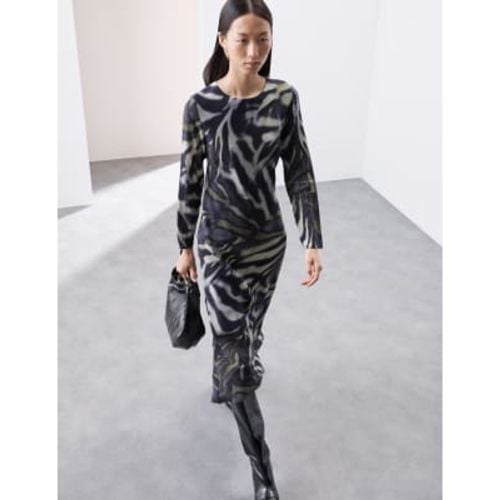 Womens Cupro Rich Printed Midaxi Waisted Dress - /, / - Autograph - Modalova