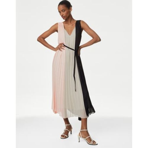 Womens Colour Block Pleated Midaxi Smock Dress - - Autograph - Modalova