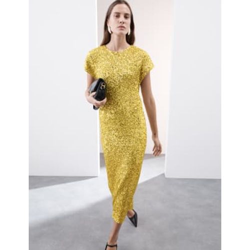 Womens Sequin Round Neck Midaxi Shift Dress - - Autograph - Modalova