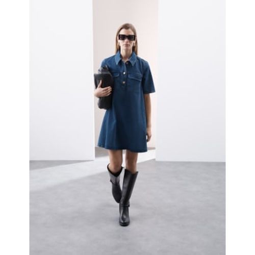 Womens Pure Cotton Mini Shirt Dress - - Autograph - Modalova