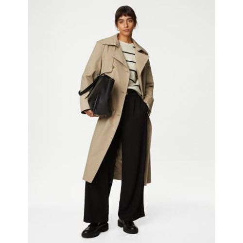 Womens Cotton Rich Belted Longline Trench Coat - - Autograph - Modalova