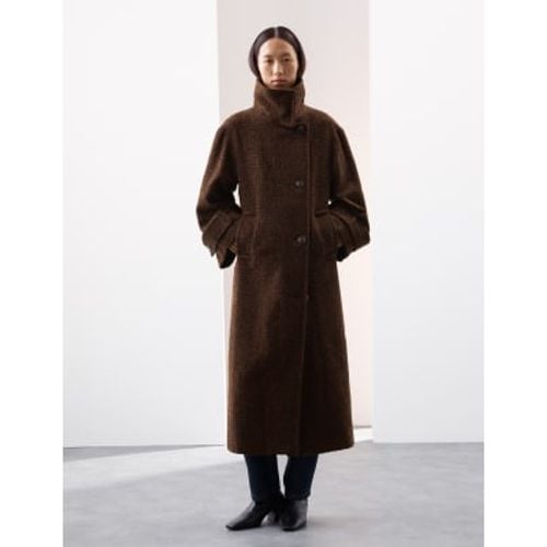 Womens Wool Blend Herringbone Longline Tailored Coat - - Autograph - Modalova