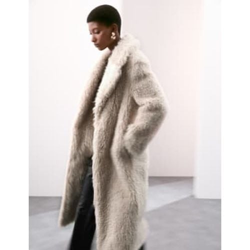 Womens Faux Fur Revere Collar Longline Coat - - Autograph - Modalova