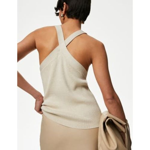 Womens Silk Blend Ribbed Cross Strap Detail Vest - - Autograph - Modalova