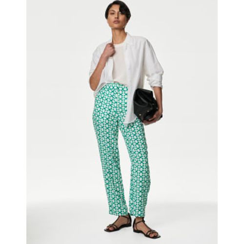 Womens Cupro Rich Printed Straight Leg Trousers - - Autograph - Modalova