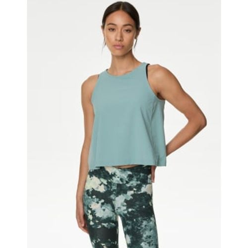 Womens Cropped Split Back Yoga Vest Top - - Goodmove - Modalova