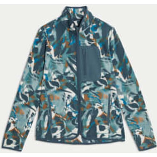 Womens Zip Up Printed Funnel Neck Fleece Jacket - - Goodmove - Modalova