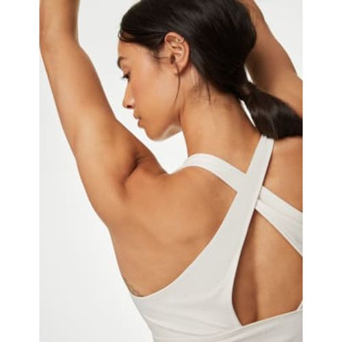 Womens Scoop Neck Cross Back Fitted Yoga Vest Top - - Goodmove - Modalova