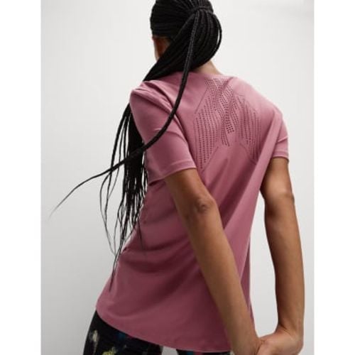 Womens Crew Neck Laser Cut Relaxed T-Shirt - - Goodmove - Modalova