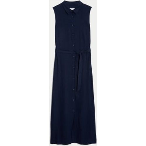 Womens Linen Rich Button Through Midi Shirt Dress - - M&S Collection - Modalova