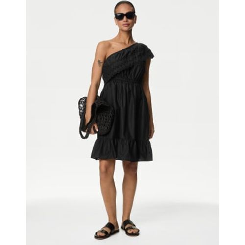 Womens Pure Cotton One Shoulder Mini Beach Dress - - M&S Collection - Modalova