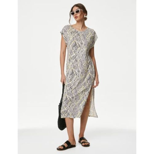 Womens Jersey Printed Midi Relaxed Shift Dress - - M&S Collection - Modalova