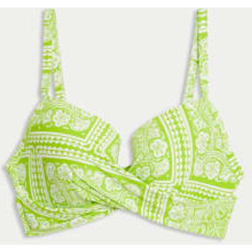 Womens Printed Wired Padded Plunge Bikini Top - - M&S Collection - Modalova