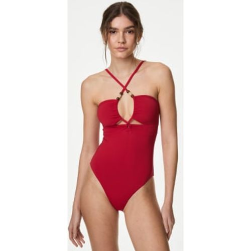 Womens Twist Front Cut Out Bandeau Swimsuit - - M&S Collection - Modalova