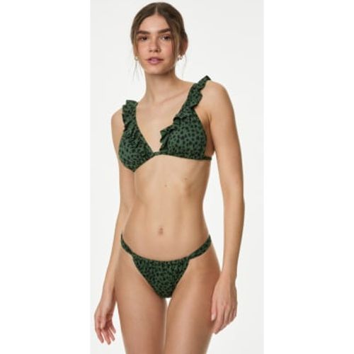 Womens Printed Ruffle Plunge Bikini Top - - M&S Collection - Modalova