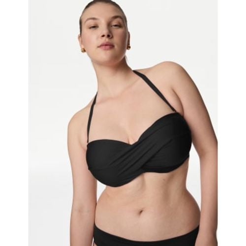 Womens Wired Twist Front Bandeau Bikini Top D-GG - - M&S Collection - Modalova