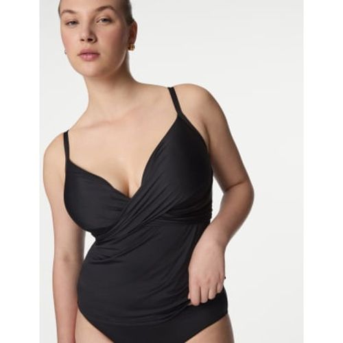 Womens Tummy Control Wired Plunge Tankini Top D-F - - M&S Collection - Modalova