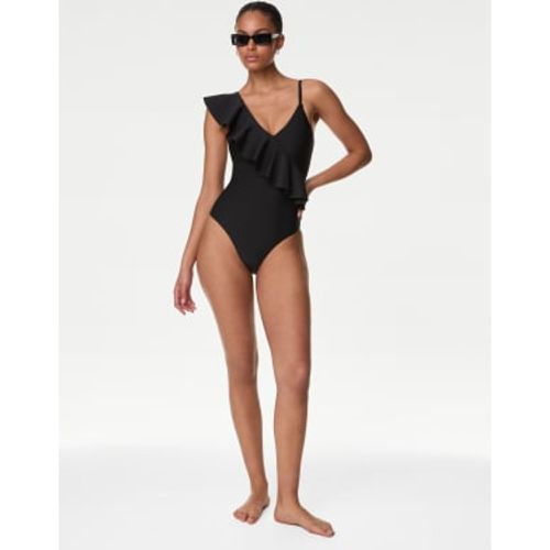 Womens Neoprene Padded Frill Plunge Swimsuit - - M&S Collection - Modalova