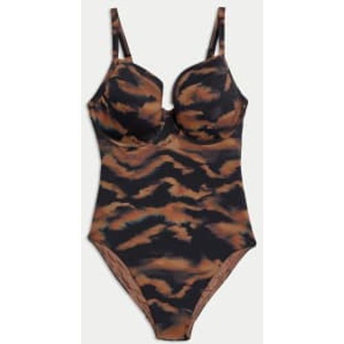 Womens Printed Wired V-Neck Plunge Swimsuit - - M&S Collection - Modalova