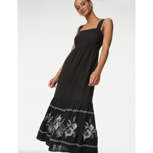 Womens Pure Cotton Embroidered Midaxi Beach Dress - - M&S Collection - Modalova