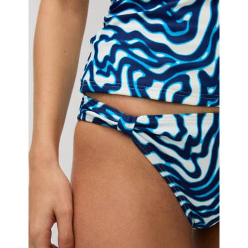 Womens Printed Knot Detail High Leg Bikini Bottoms - - M&S Collection - Modalova