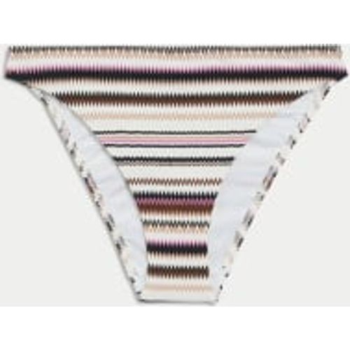 Womens Printed Textured High Leg Bikini Bottoms - - M&S Collection - Modalova