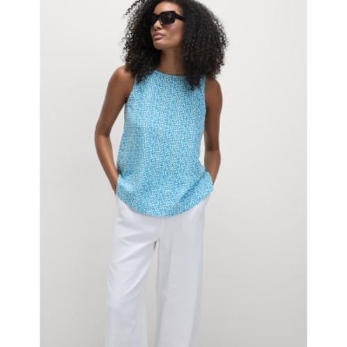 Womens Linen Blend Geometric Vest Top - - M&S Collection - Modalova