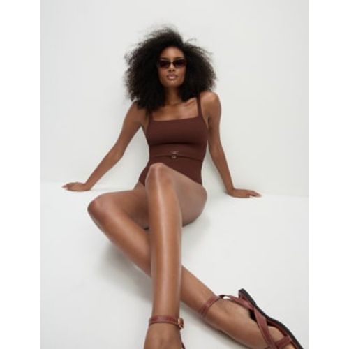 Womens Textured Square Neck Swimsuit - M&S Collection - Modalova