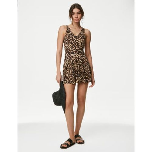 Womens Printed Plunge Swim Dress - - M&S Collection - Modalova