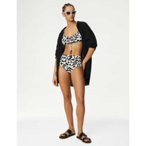 Womens Tummy Control Printed Ruched Bikini Bottoms - - M&S Collection - Modalova