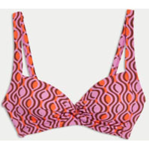 Womens Printed Padded Plunge Bikini Top - - M&S Collection - Modalova