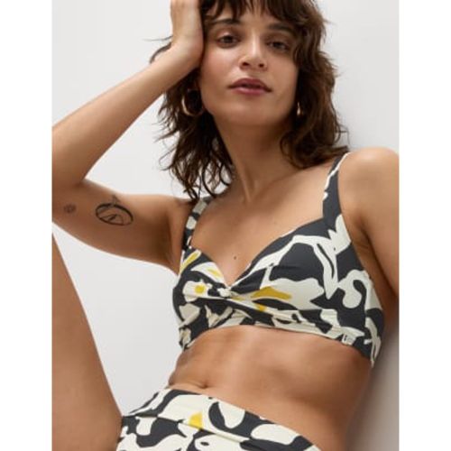 Womens Printed Padded Plunge Bikini Top - - M&S Collection - Modalova