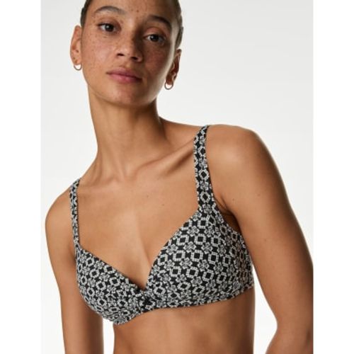 Womens Printed Padded Plunge Bikini Top - - M&S Collection - Modalova