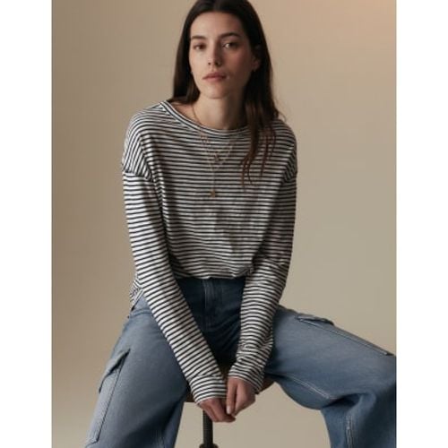 Womens Pure Cotton Striped T-Shirt - - Per Una - Modalova