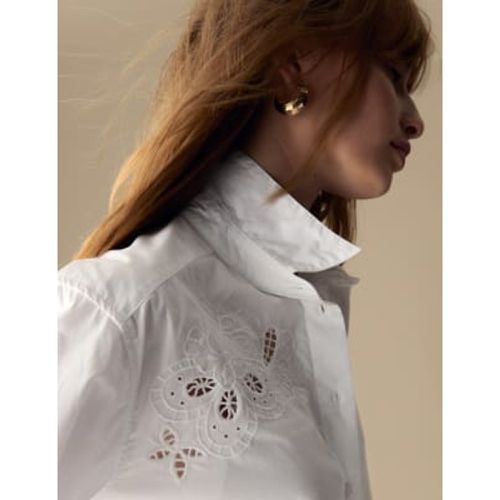 Womens Pure Cotton Embroidered Collared Shirt - - Per Una - Modalova