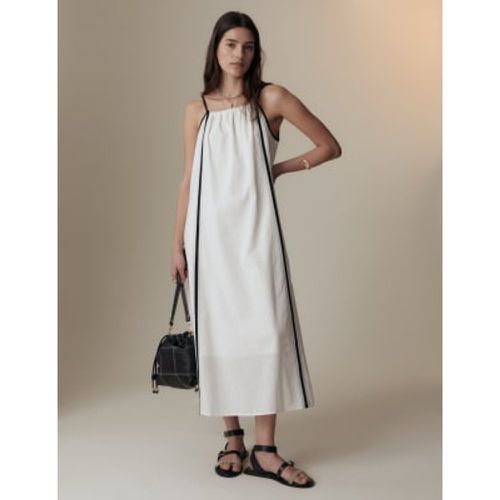 Womens Linen Rich Striped Midi Slip Dress - - Per Una - Modalova